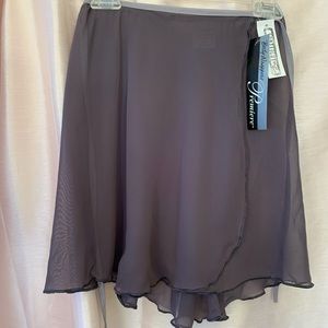 BODY WRAPPERS Ladies Georgette Wrap Ballet Skirt GREY